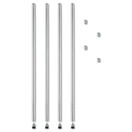 Alera Alera SW59PO36SR Stackable Posts For Wire Shelving  36  h  Silver  4 Pack SW59PO36SR